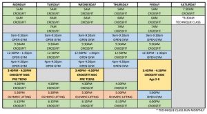 crossfit coorparoo timetable