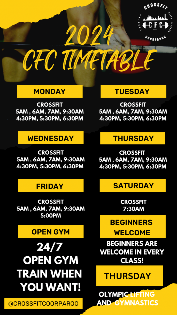 Timetable – CrossFit Coorparoo